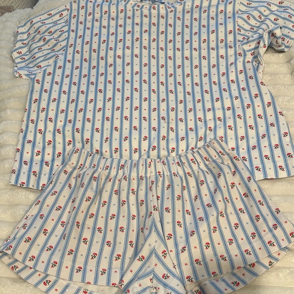 Hill House Floral Stripe Pajama Set - Picture 2 of 7